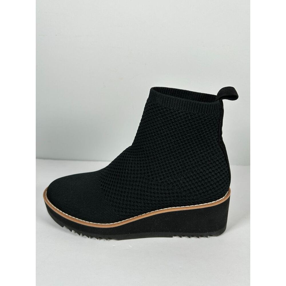 Eileen Fisher London Womens Black Stretch Knit Wedge Platform Ankle Boots Size 5 - Picture 6 of 12